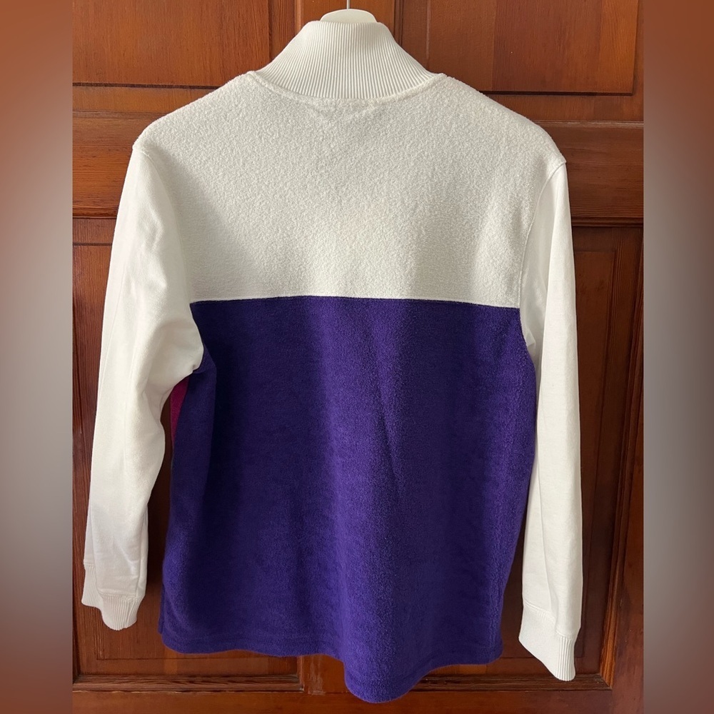 Vintage BLAST Colorblock Quarter Zip Fleece Pullover Petite M 80s 90s Sweatshirt - Picture 8 of 12